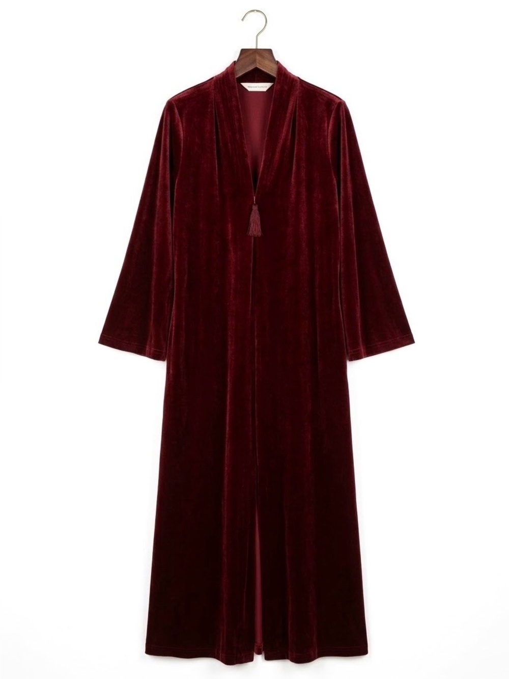 Diamond Tea + Bergdorf Goodman Red Velvet Maxi Sleep Dress Nightgown Size Small